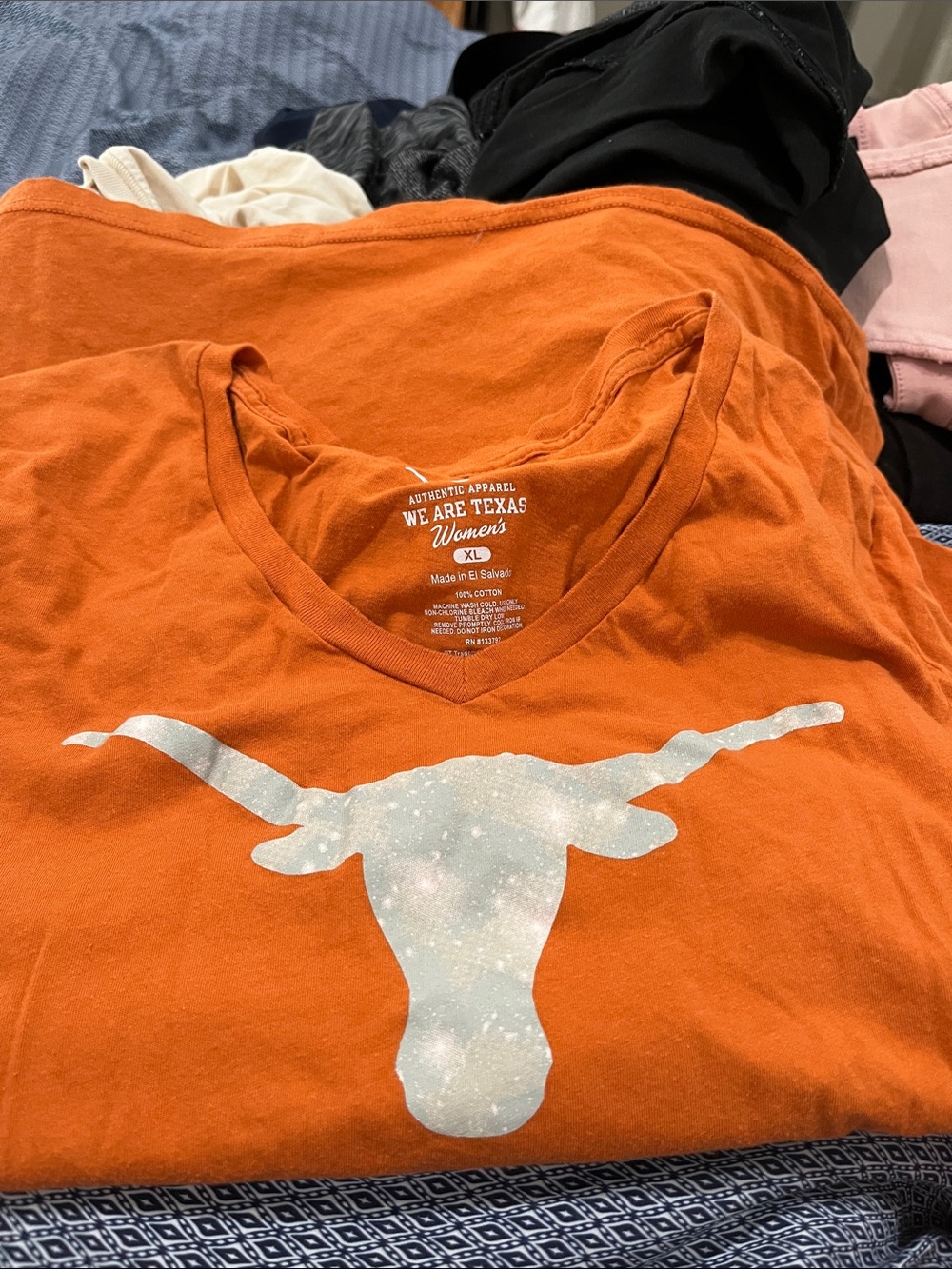 We Are Texas Women's Orange V-Neck Longhorn Graphic Tee